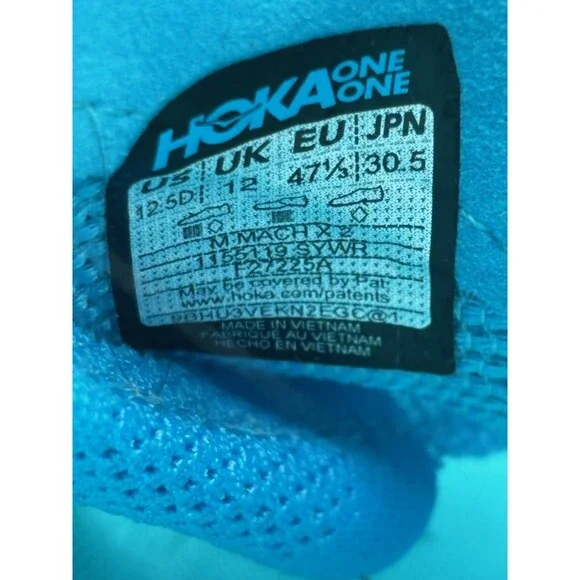 HOKA MACH X 2 SYWR Men's NEW Athletic Shoes Blue US Size 12.5 NIB - Picture 10 of 11